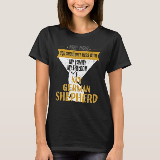 私のドイツの羊飼い犬と一緒に遊んではいかん Tシャツ (正面)