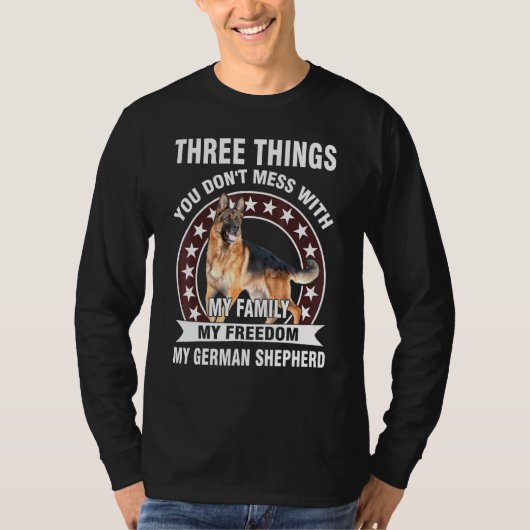 私のドイツ人の羊飼いに散らかさない3つ Tシャツ (正面)