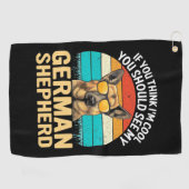 私のドイツ人の羊飼いを見て下さい ゴルフタオル (横)