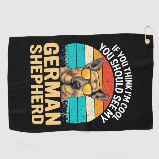 私のドイツ人の羊飼いを見て下さい ゴルフタオル (横)