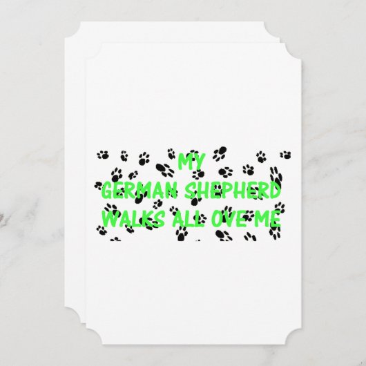 私のドイツ牧羊犬が私を踏み台にする 招待状 (正面/裏面)