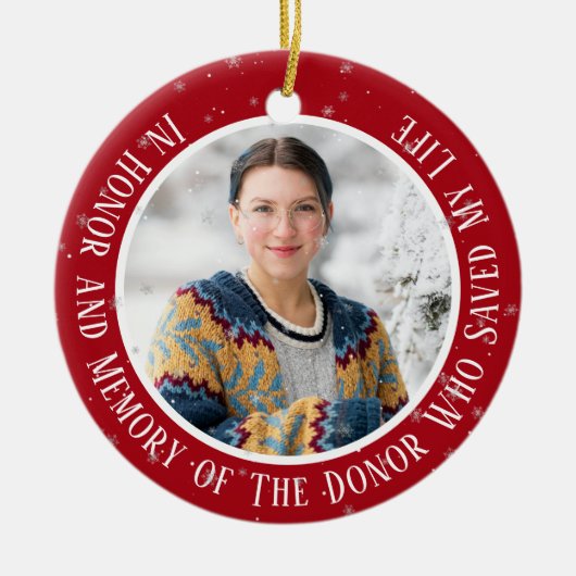 私のドナー移植クリスマスの記憶の中で セラミックオーナメント (正面)