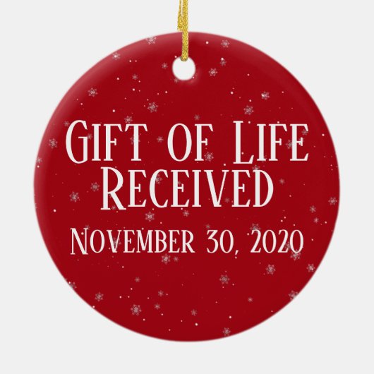 私のドナー移植クリスマスの記憶の中で セラミックオーナメント (裏面)