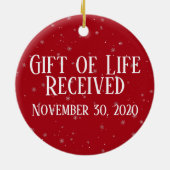 私のドナー移植クリスマスセラミックの記憶で セラミックオーナメント (裏面)