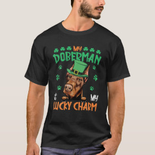 私のドバーマンは私の幸運なチャームアイルランドSt patricksダ Tシャツ