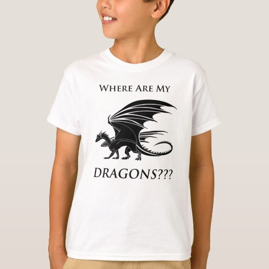 私のドラゴンはどこにか。ありますか。か。 Tシャツ (正面)