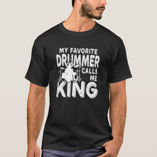 私のドラムお気に入りのマーは私をクイーンドラムと呼ぶ Tシャツ (正面)