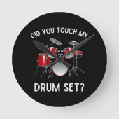 私のドラムのTouchセットのシャツを見たおもしろいか? ラウンド壁時計 (正面)