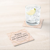 私のドリンクのコースター結婚を飲まない |色カスタム付 スクエアペーパーコースター (インサイチュ)