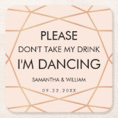 私のドリンクのコースター結婚を飲まない |色カスタム付 スクエアペーパーコースター (正面)