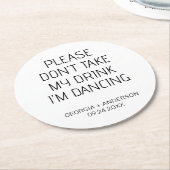 私のドリンクを取らないで ウェディングパーティーのお土産 ラウンドペーパーコースター (アングル)