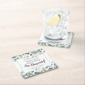 私のドリンクを取らないで。カスタムユーカリのダンス スクエアペーパーコースター (インサイチュ)