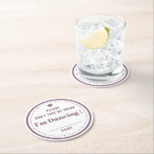 私のドリンク名を使用しなクラシックいパープル結婚ズ ラウンドペーパーコースター (インサイチュ)