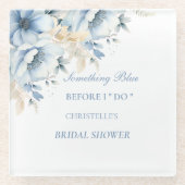 私のドレスの前に青いもの ブライダルシャワー ガラスコースター (正面)