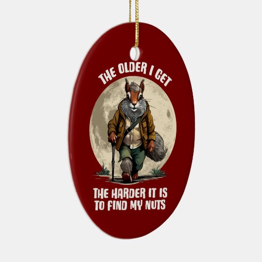 私のナッツを見つける – squirrelOrnamentおもしろい セラミックオーナメント (右)