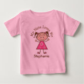 私のナナは私の女の子パーソナライズされたのTシャツが大好き ベビーTシャツ (正面)