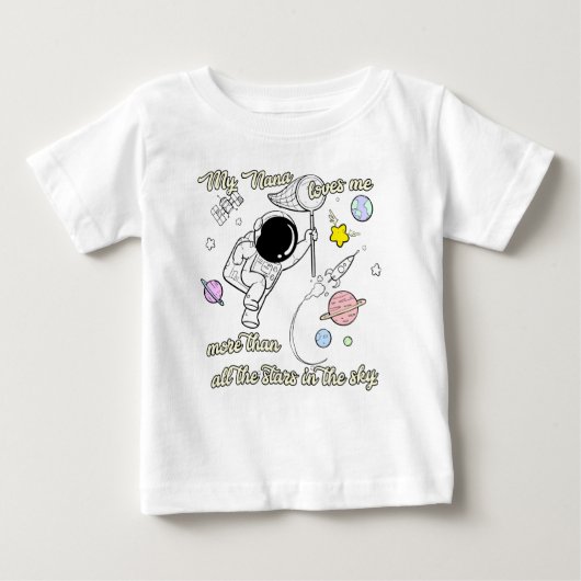 私のナナは私をすべての星よりもっと愛します ベビーTシャツ (正面)