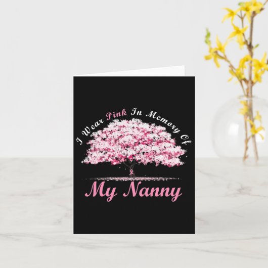 私のナニーに敬意を表してピンクを着る 乳がんを覚えて カード (黄色い花)