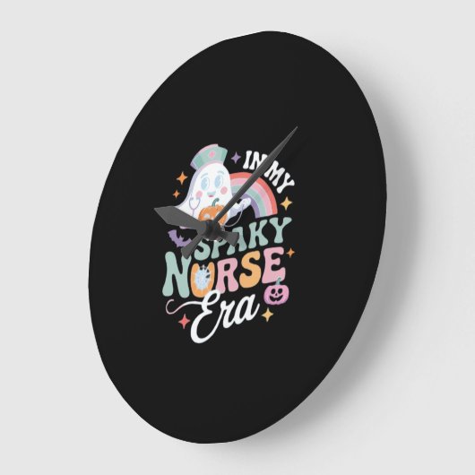私のナースの不気味時代でハロウィーントリックまたは治療Es ラージ壁時計 (傾斜)