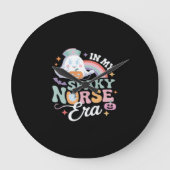 私のナースの不気味時代でハロウィーントリックまたは治療Es ラージ壁時計 (正面)