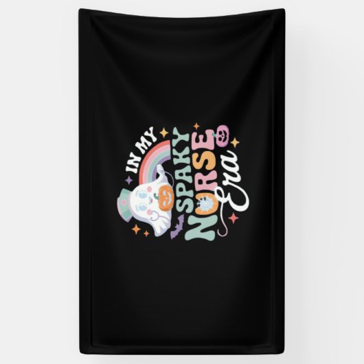 私のナースの不気味時代でハロウィーントリックまたは治療Es 横断幕 (縦)