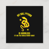 私のニシキヘビは無害な爬虫おもしろい性のペットヘビだ コーリングカード (正面)