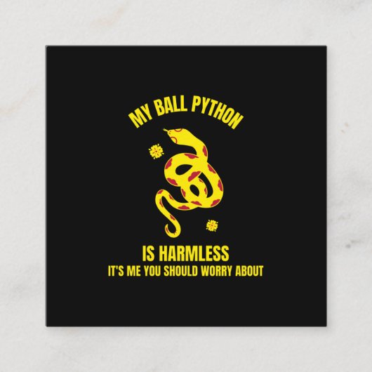 私のニシキヘビは無害な爬虫おもしろい性のペットヘビだ コーリングカード (正面)