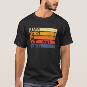 私のニューヨーク市市民の態度を弁解男性へする Tシャツ