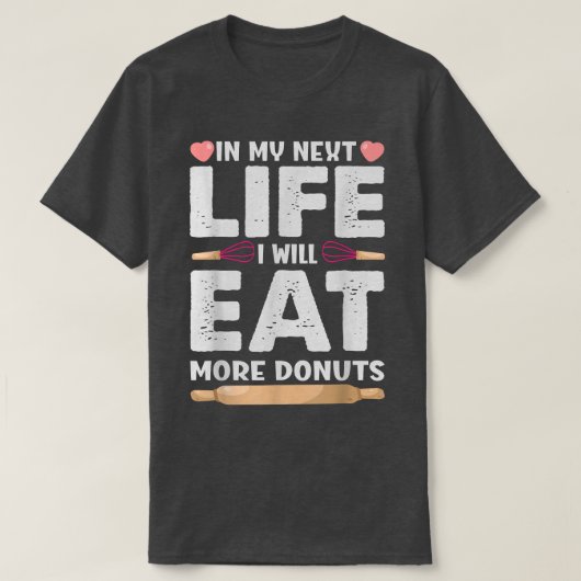 私のネット生活で私は食べよりもドーナツおもしろいパン Tシャツ (デザイン正面)