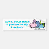 私のノッカーを見ることができたらあなたの角を警笛を鳴らして下さい! バンパーステッカー (正面)