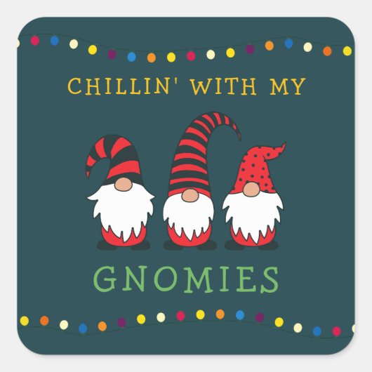 私のノミおもしろいーのクリスマスプーンと子供たち | スクエアシール (正面)