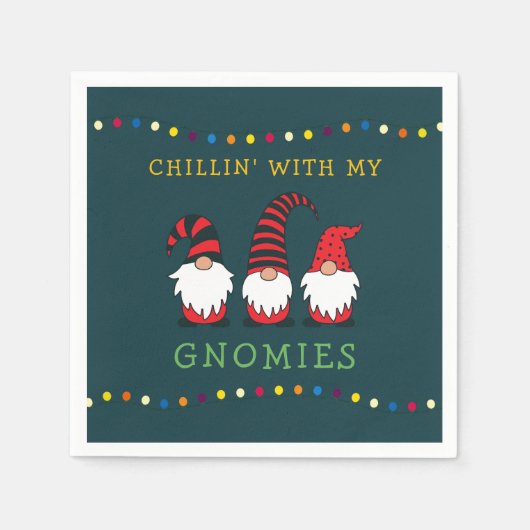 私のノミおもしろいーのクリスマスプーンと子供たち | スタンダードカクテルナプキン (正面)