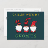 私のノミおもしろいーのクリスマスポストカードとチリン ポストカード (正面/裏面)