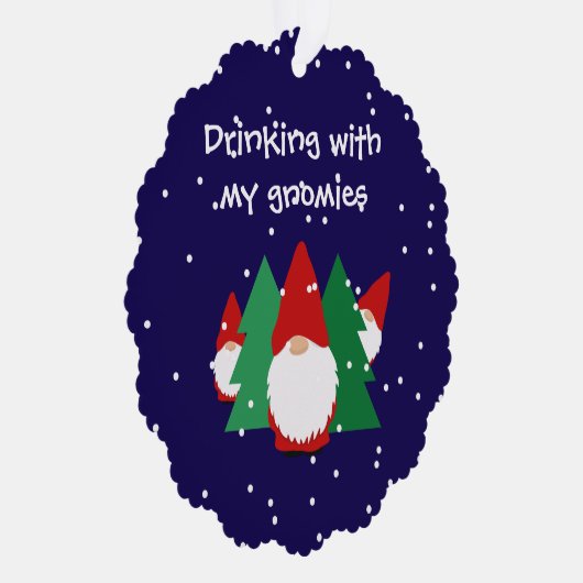 私のノミクスのクリスマスと飲おもしろいむ オーナメントカード (右)