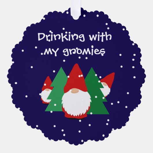 私のノミクスのクリスマスと飲おもしろいむ オーナメントカード (正面)