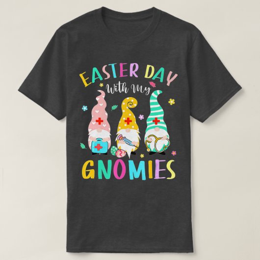 私のノミクスのナース生命聴診器でイースターの日 Tシャツ (デザイン正面)