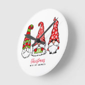 私のノミーとクリスマス ラウンド壁時計 (傾斜)