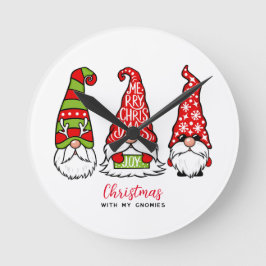 私のノミーとクリスマス ラウンド壁時計