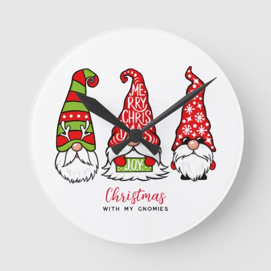 私のノミーとクリスマス ラウンド壁時計 (正面)