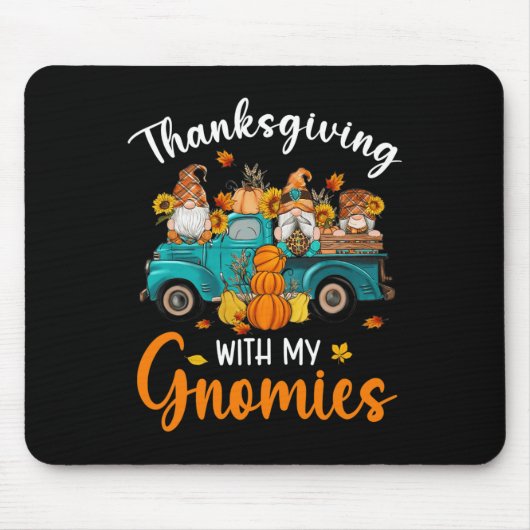 私のノミーと感謝の格言友達は幸せ マウスパッド (正面)