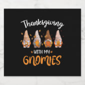 私のノミーと感謝秋おもしろいの格言L スパークリングワインラベル (シングルラベル)