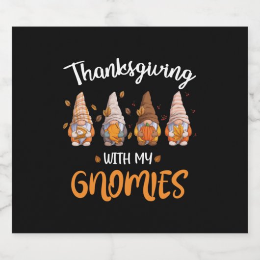 私のノミーと感謝秋おもしろいの格言L スパークリングワインラベル (シングルラベル)