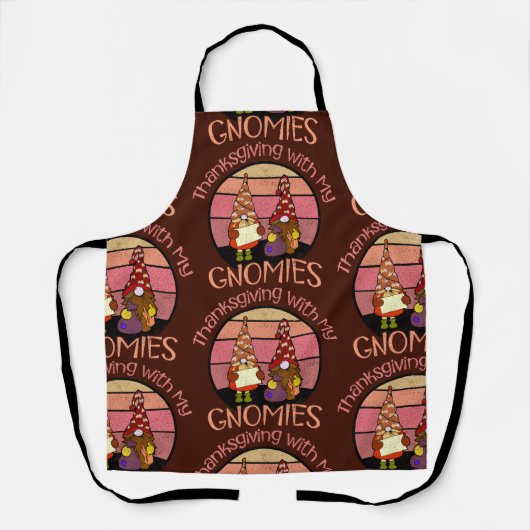 私のノミーに感謝する秋おもしろいを感謝する エプロン (正面)