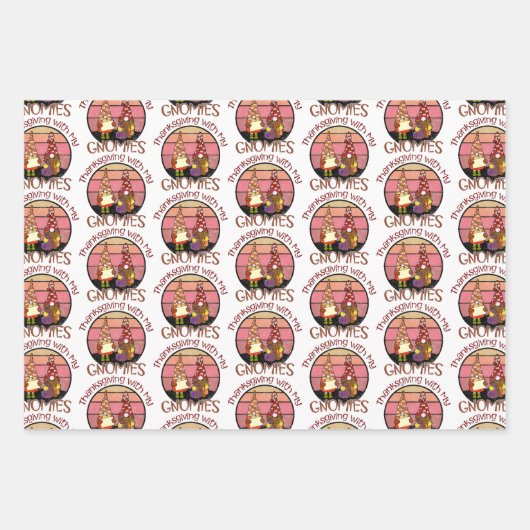 私のノミーに感謝する秋おもしろいを感謝する ラッピングペーパーシート (正面3)