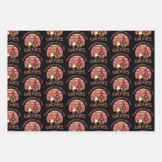 私のノミーに感謝する秋おもしろいを感謝する ラッピングペーパーシート (正面2)