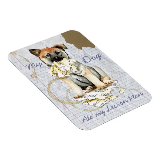 私のノルウェーエルクハウンド食べ私のレッスンプランマグネット マグネット (右側)