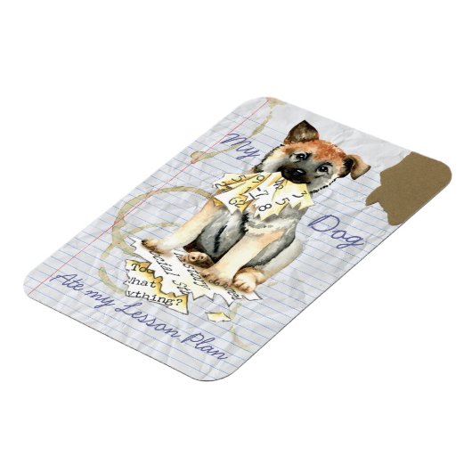 私のノルウェーエルクハウンド食べ私のレッスンプランマグネット マグネット (左側)