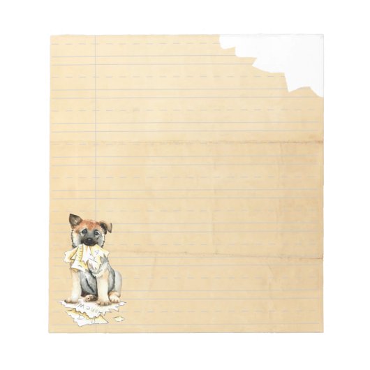 私のノルウェーエルクハウンド食べ私の宿題メモ帳 ノートパッド (正面)