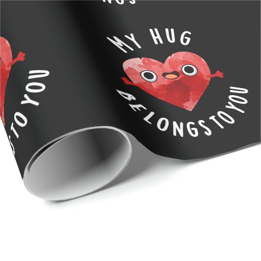 私のハグはあなたのものだおもしろいハートプンダークBg ラッピングペーパー (ロールコーナー)