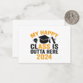 私のハッピークラスは卒業2024おもしろい年を超える ノートカード (正面/裏面インサイチュ)
